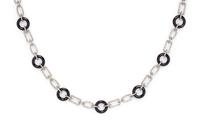 DIAMOND AND BLACK LINK NECKLACE