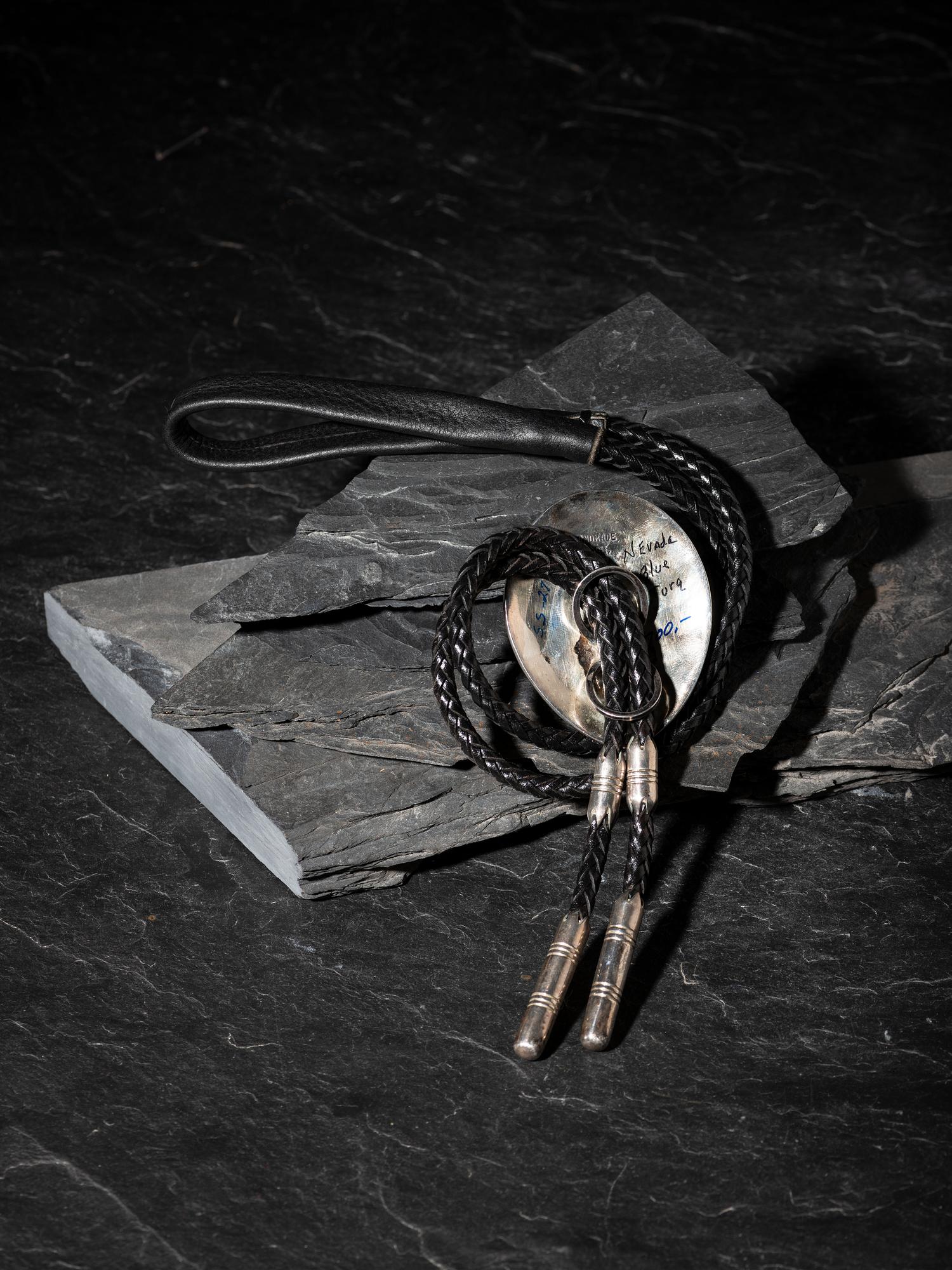 Sterling Silver and Nevada Blue Turquoise Bolo Tie