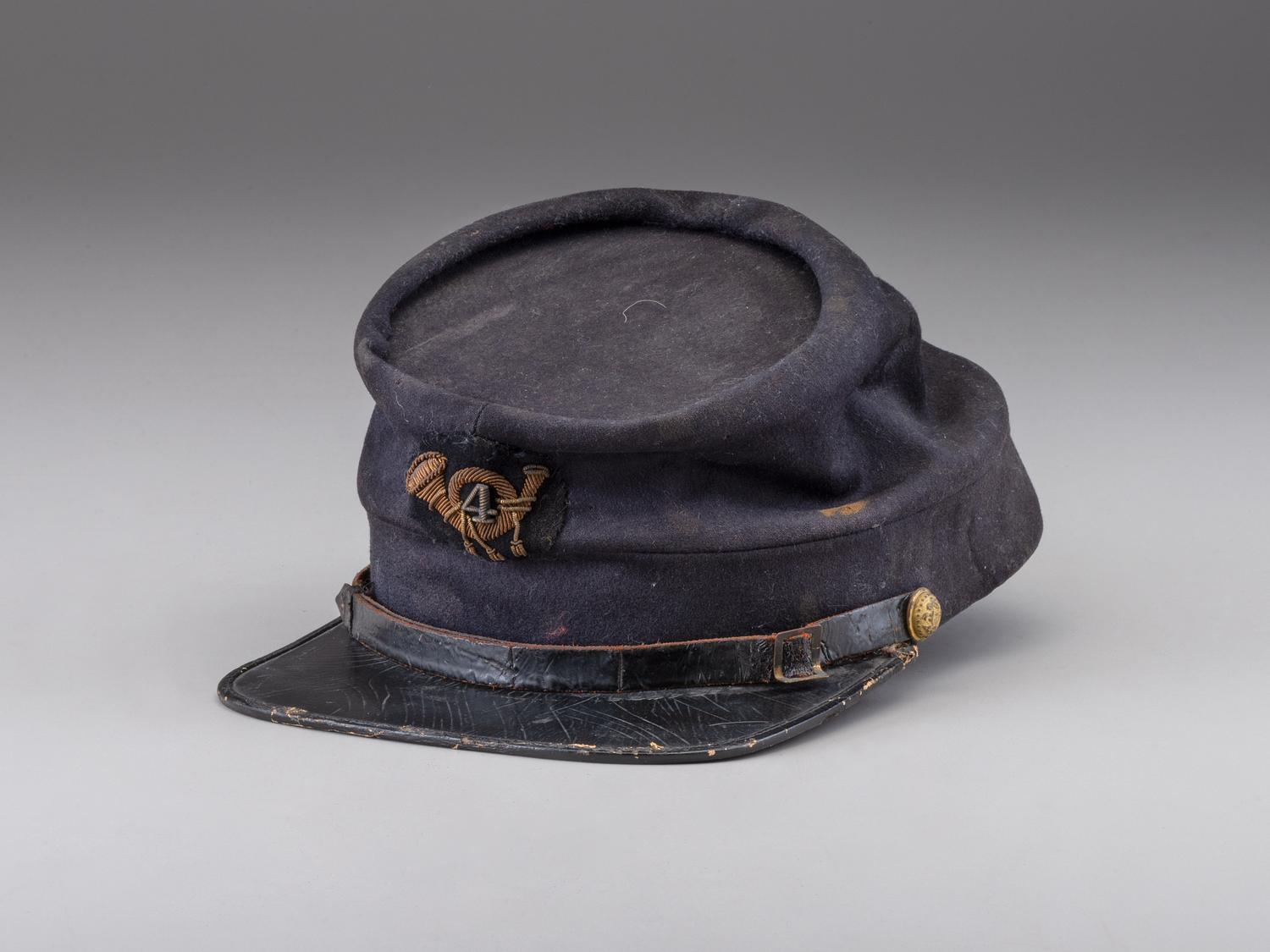 [CIVIL WAR]. 4th Rhode Island Infantry kepi identified to Captain Martin Page Buffum, POW at Petersburg. [ With :] ALLEN, George H. Forty-Six Months with the Fourth R.I. Volunteers.