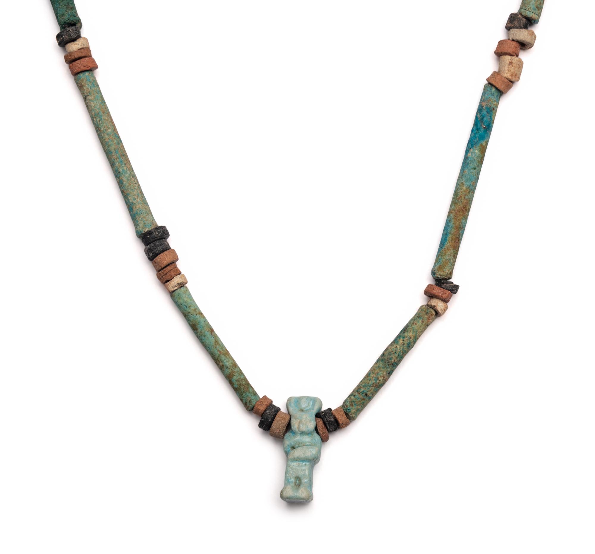 Two Egyptian Bead and Faience Necklaces