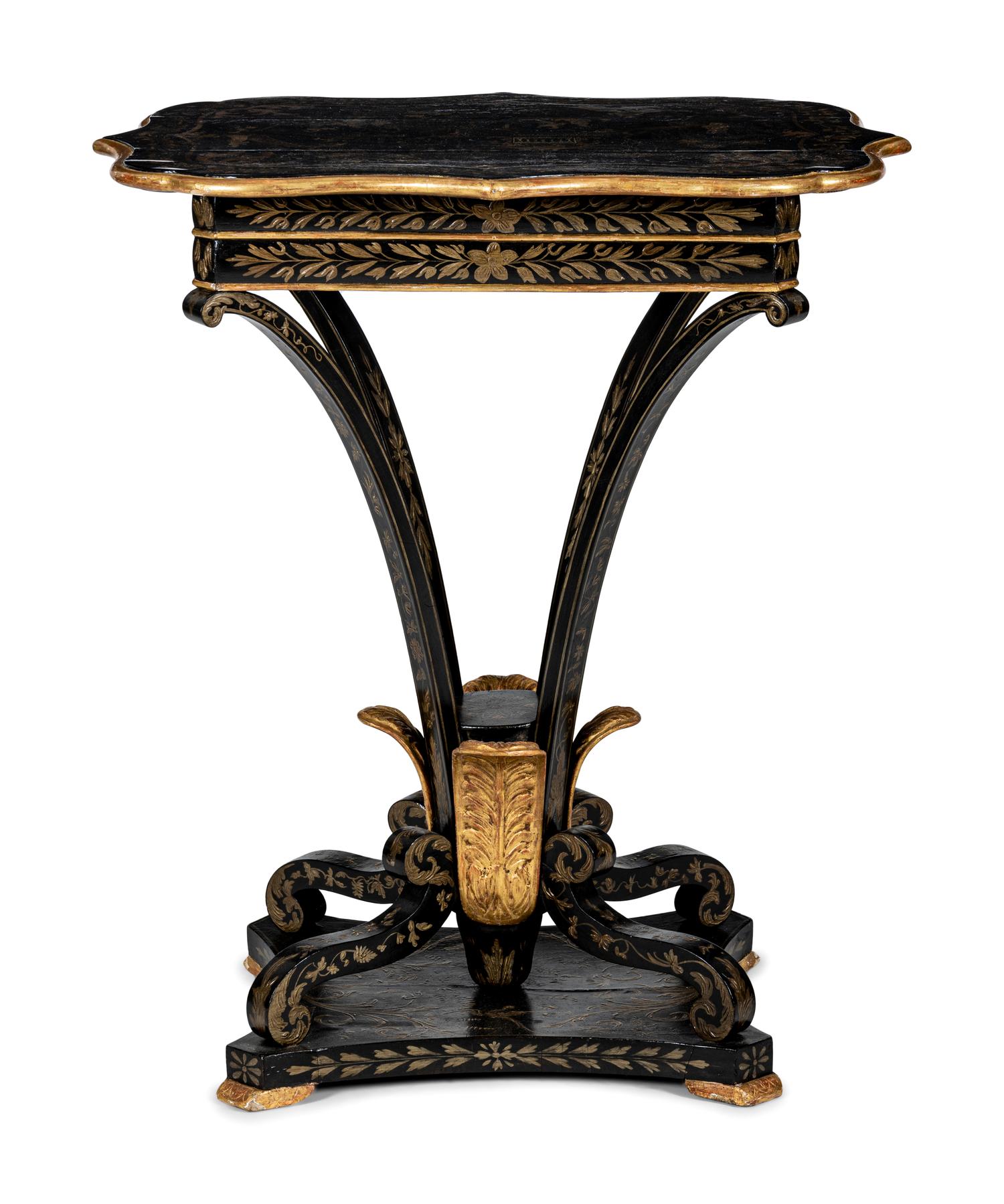 A North European Chinoiserie Decorated Work Table