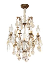 A French Gilt Bronze and Cut Glass Nine-Light Chandelier
