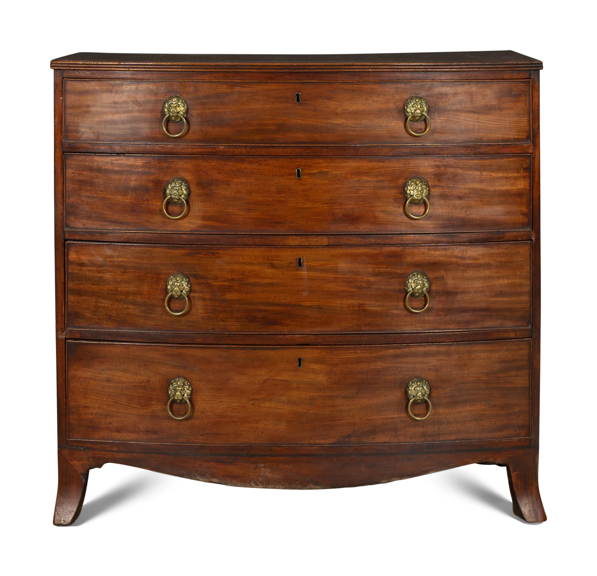 A George III Mahogany Bow-Front Chest of Drawers