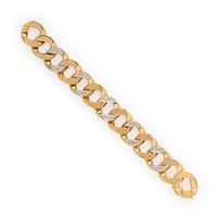Diamond and Gold Curb Link Bracelet