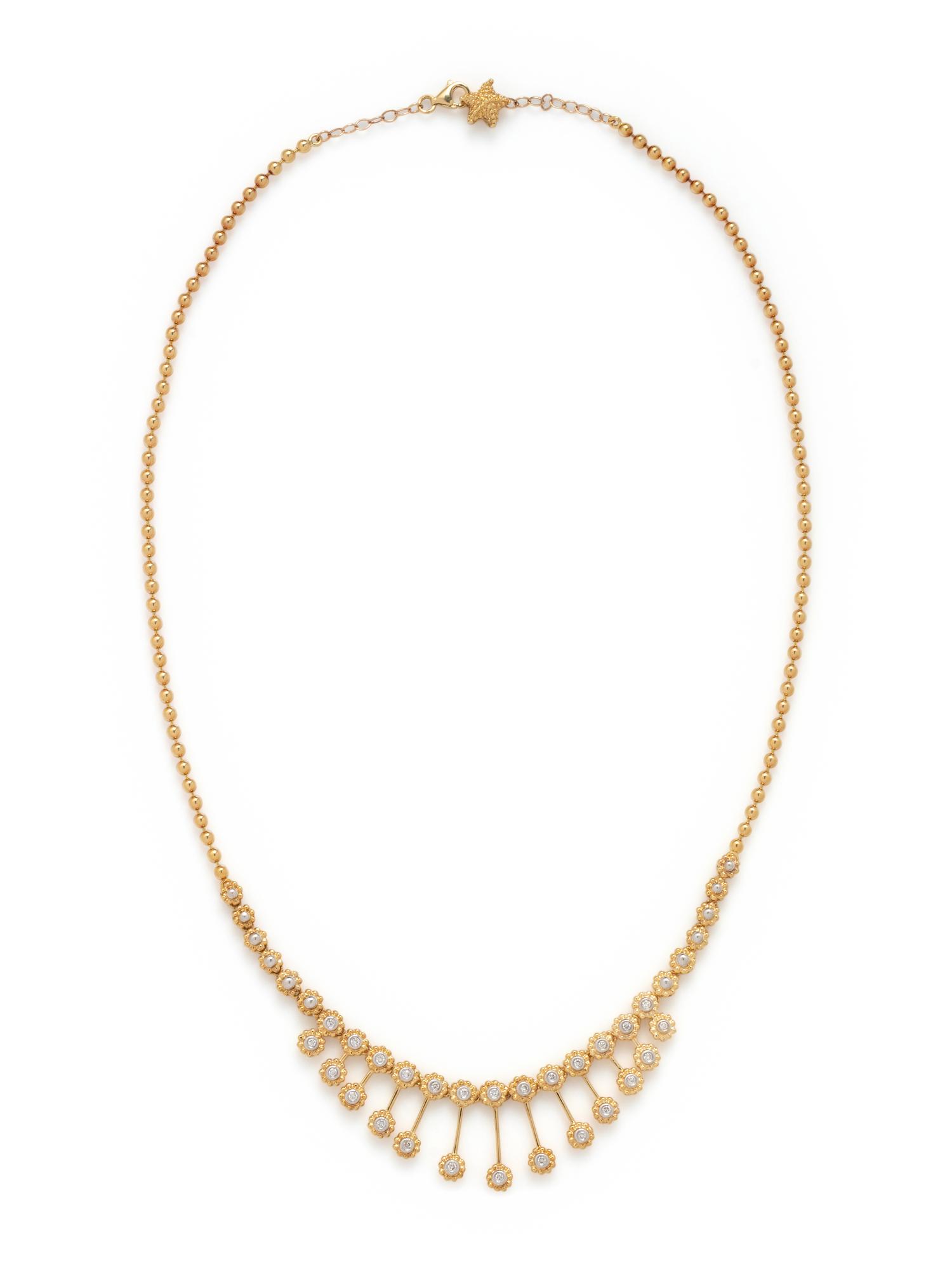 YELLOW GOLD AND DIAMOND FRINGE NECKLACE