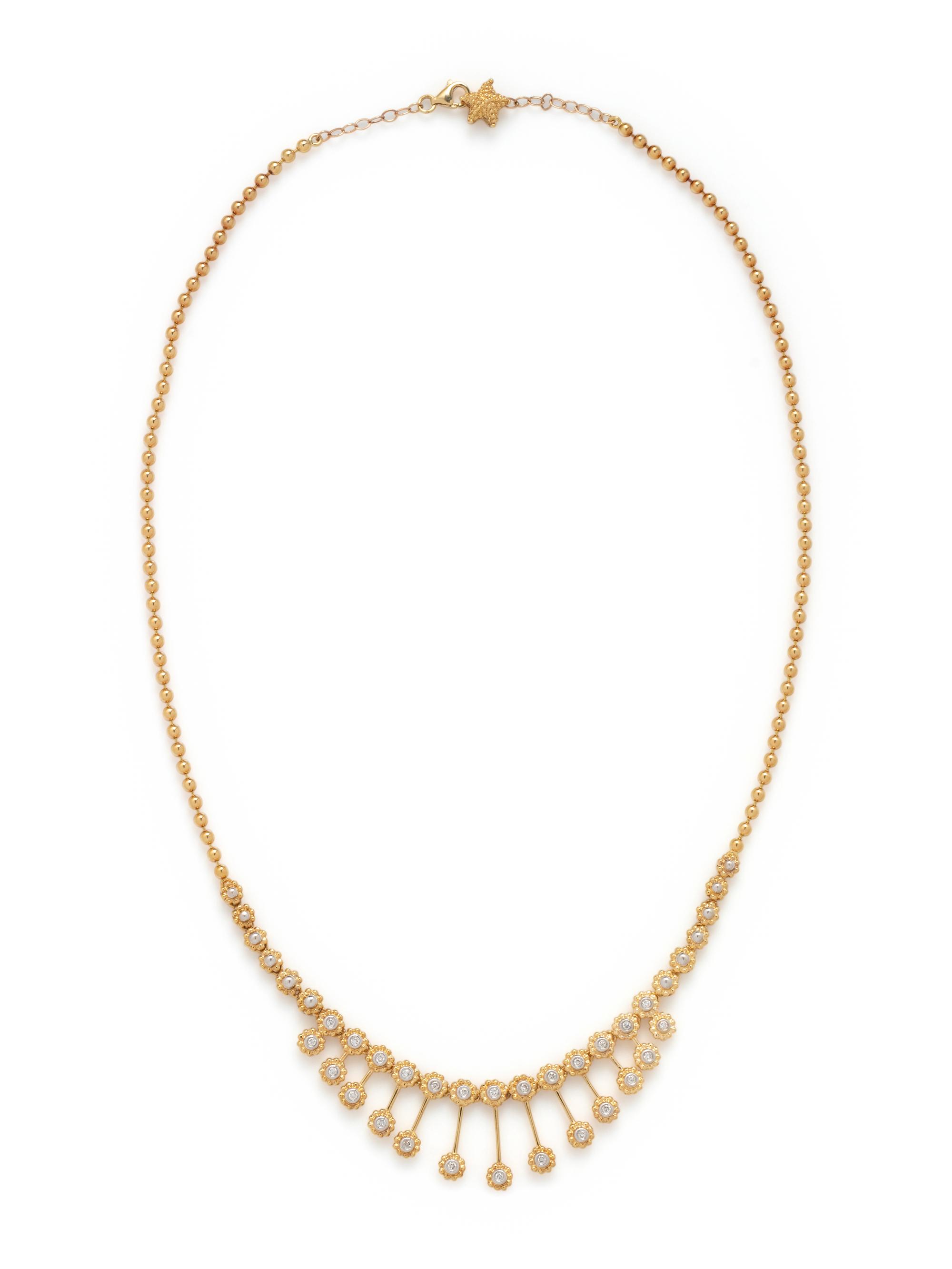 YELLOW GOLD AND DIAMOND FRINGE NECKLACE