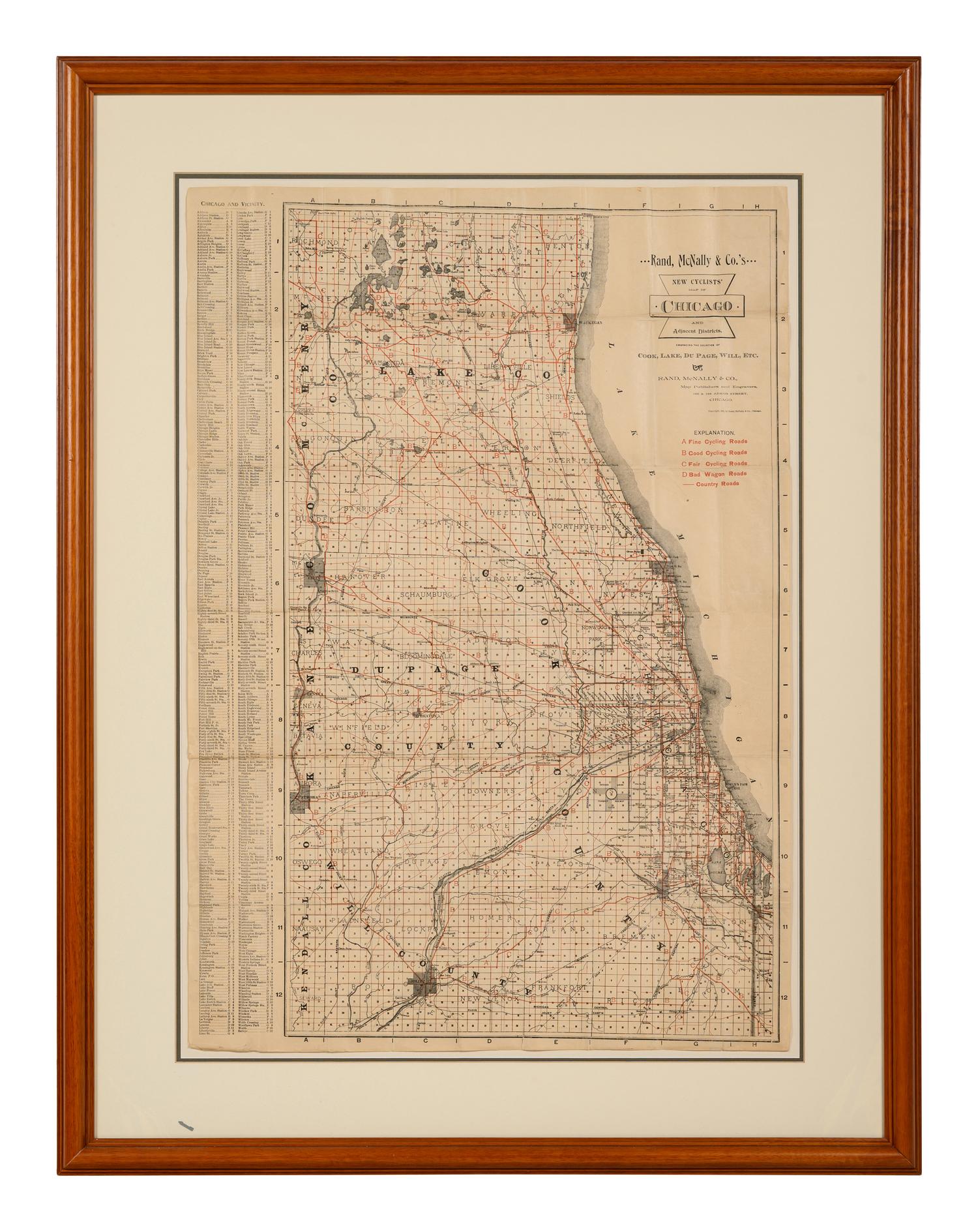 [CHICAGO] -- New Cyclists' Map of Chicago. Chicago: Rand, McNally & Co., 1896.