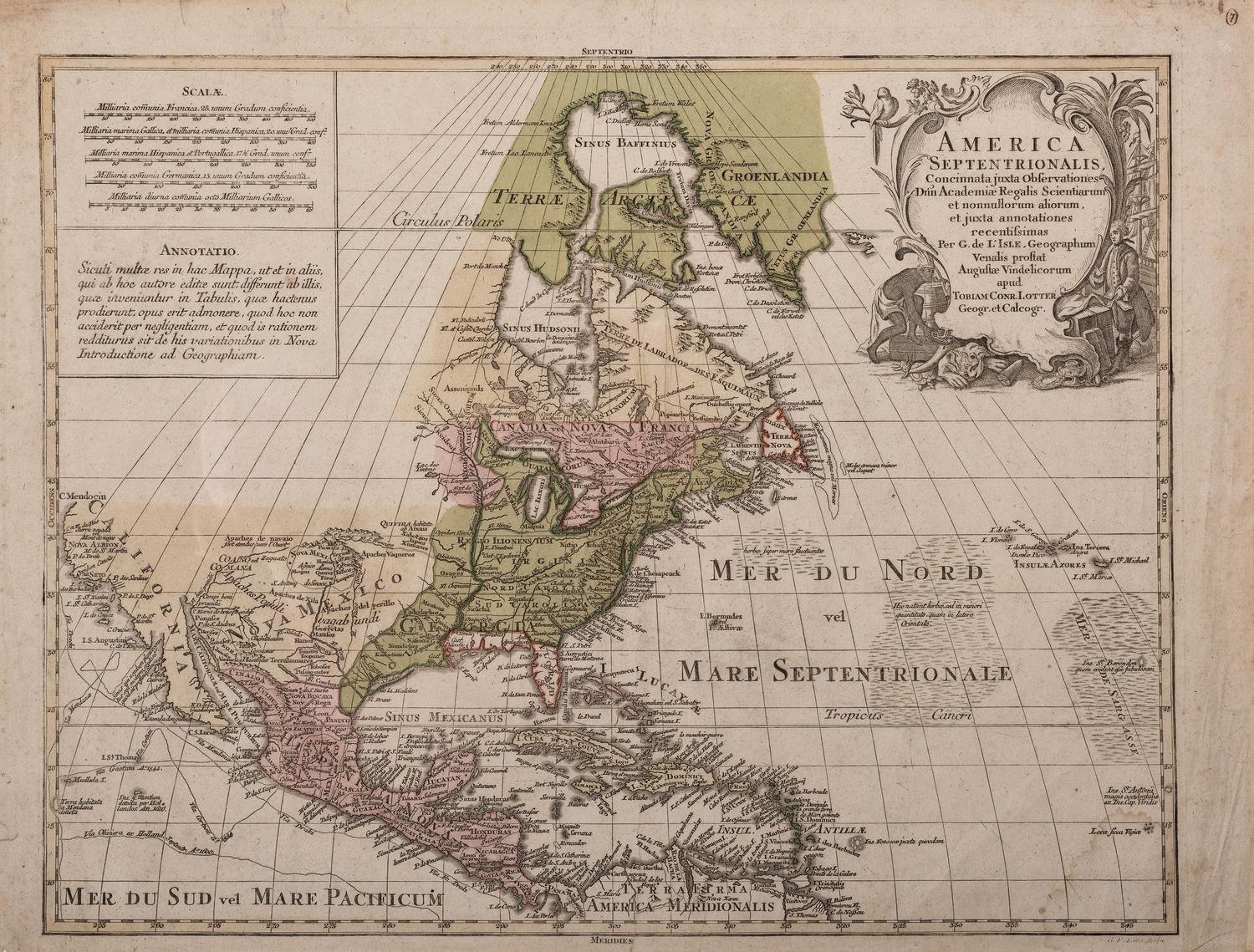 ROBERT DE VAUGONDY, Didier (1723-1786) Partie De l'Amerique Septent? qui comprend La Nouvelle France ou Le Canada . Paris, 1755.