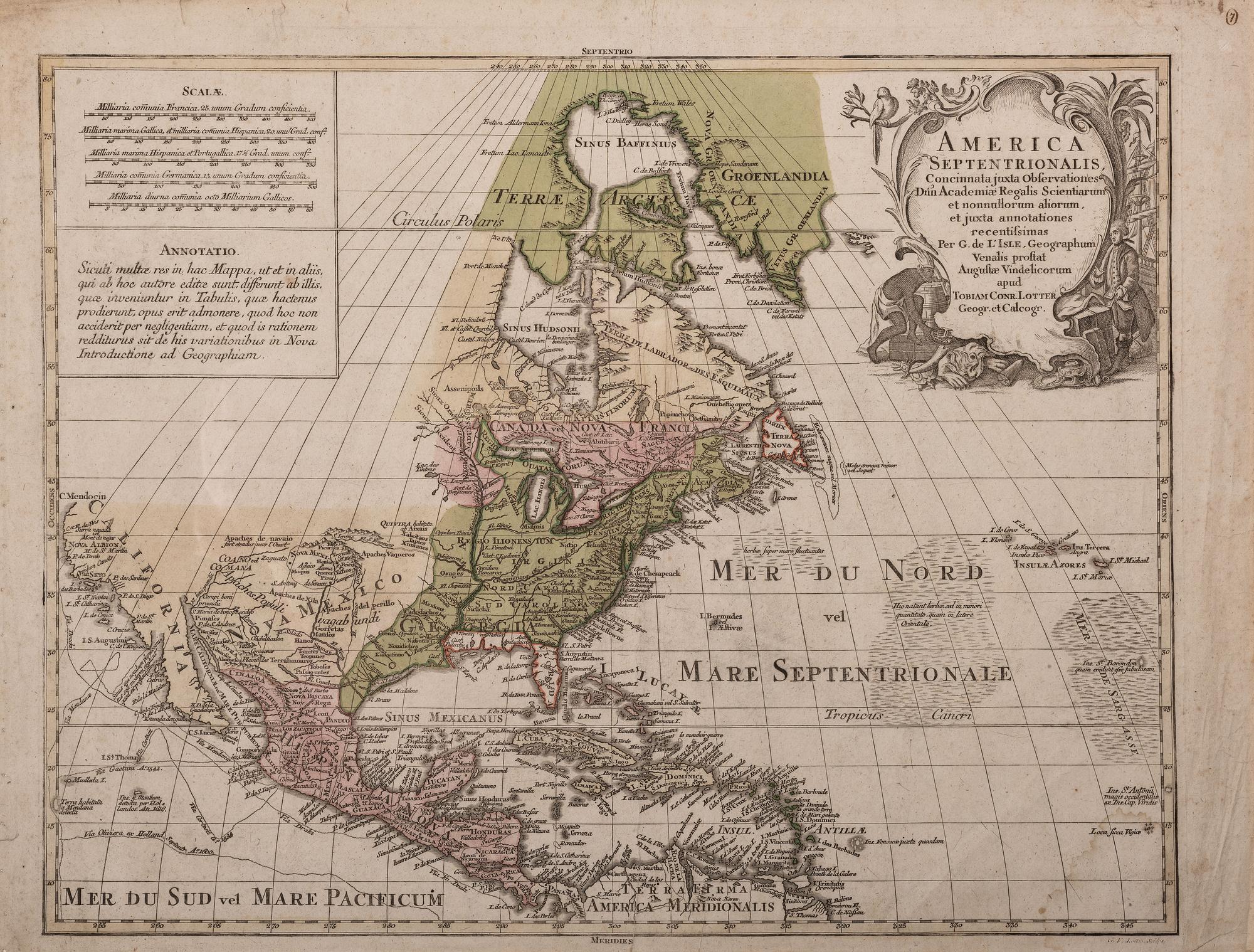 ROBERT DE VAUGONDY, Didier (1723-1786) Partie De l'Amerique Septent? qui comprend La Nouvelle France ou Le Canada . Paris, 1755.