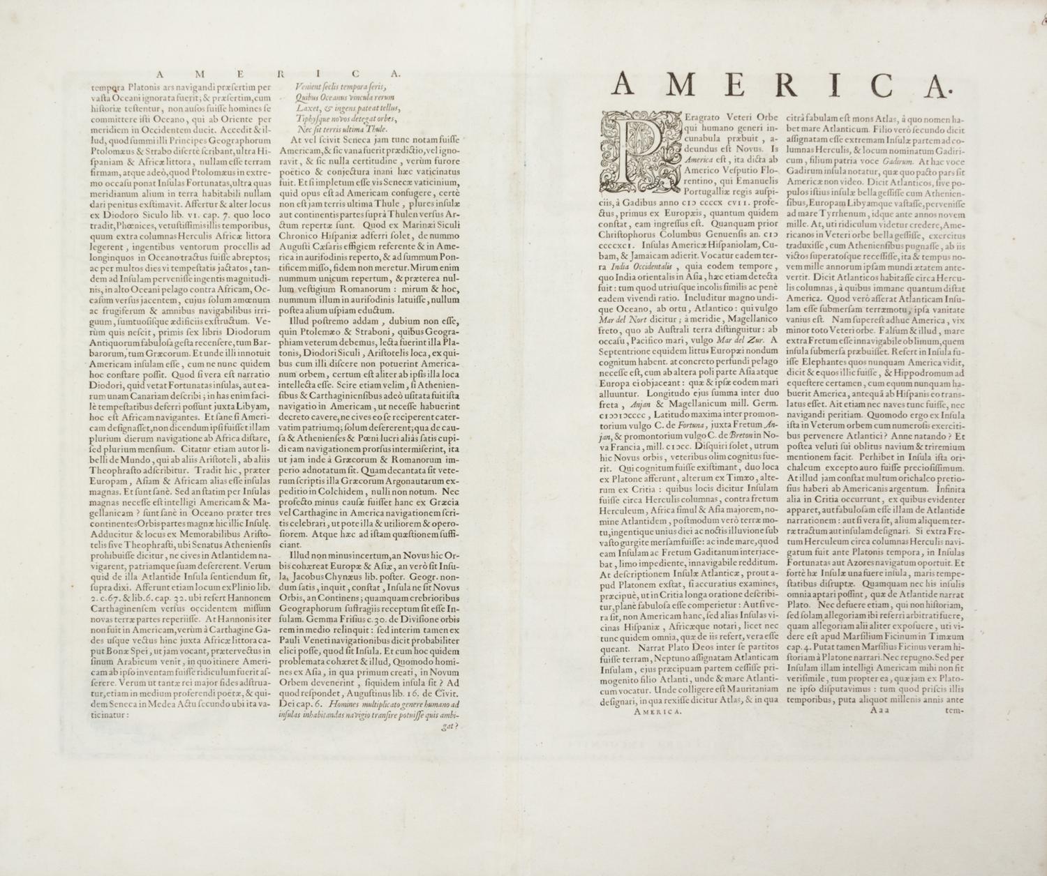 (MAP) JANSSON, JAN. America Noviter Delineata. Amsterdam, 1644. Engraved map w/hand-coloring.