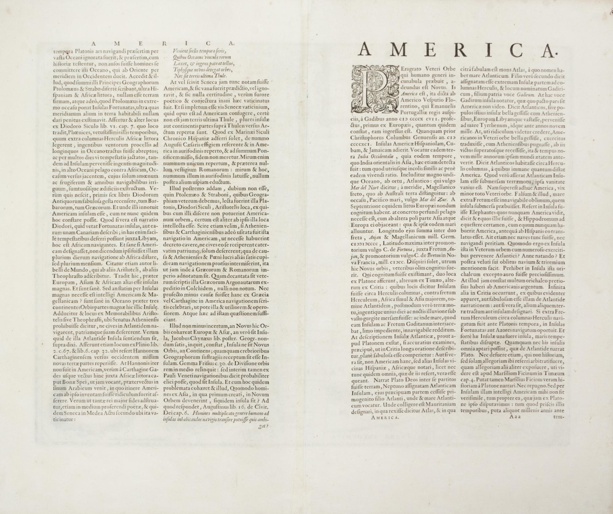 (MAP) JANSSON, JAN. America Noviter Delineata. Amsterdam, 1644. Engraved map w/hand-coloring.