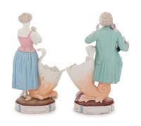 A Pair of Augustus Rex Porcelain Figural Vases