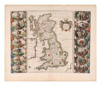 BLAEU, Willem (1571-1638). Britannia Prout Divisa Suit Temporibus Anglo-Saxonum Praesertim Durante Illorum Heptarchia . Amsterdam, ca 1645.
