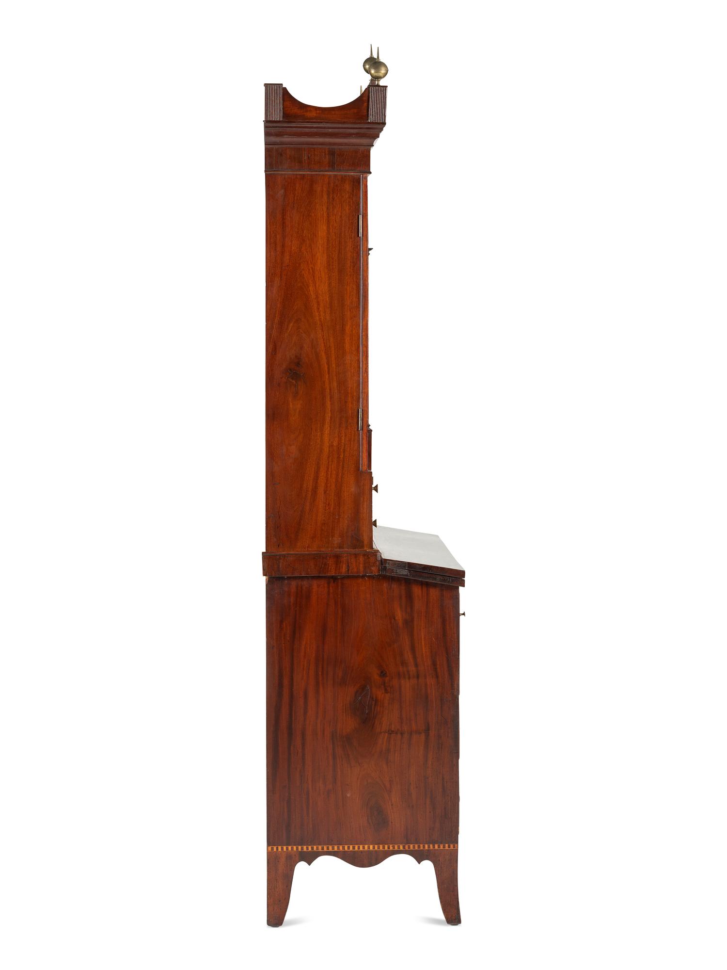 A Federal Inlaid Mahogany Lady's Writing Desk-and-Bookcase