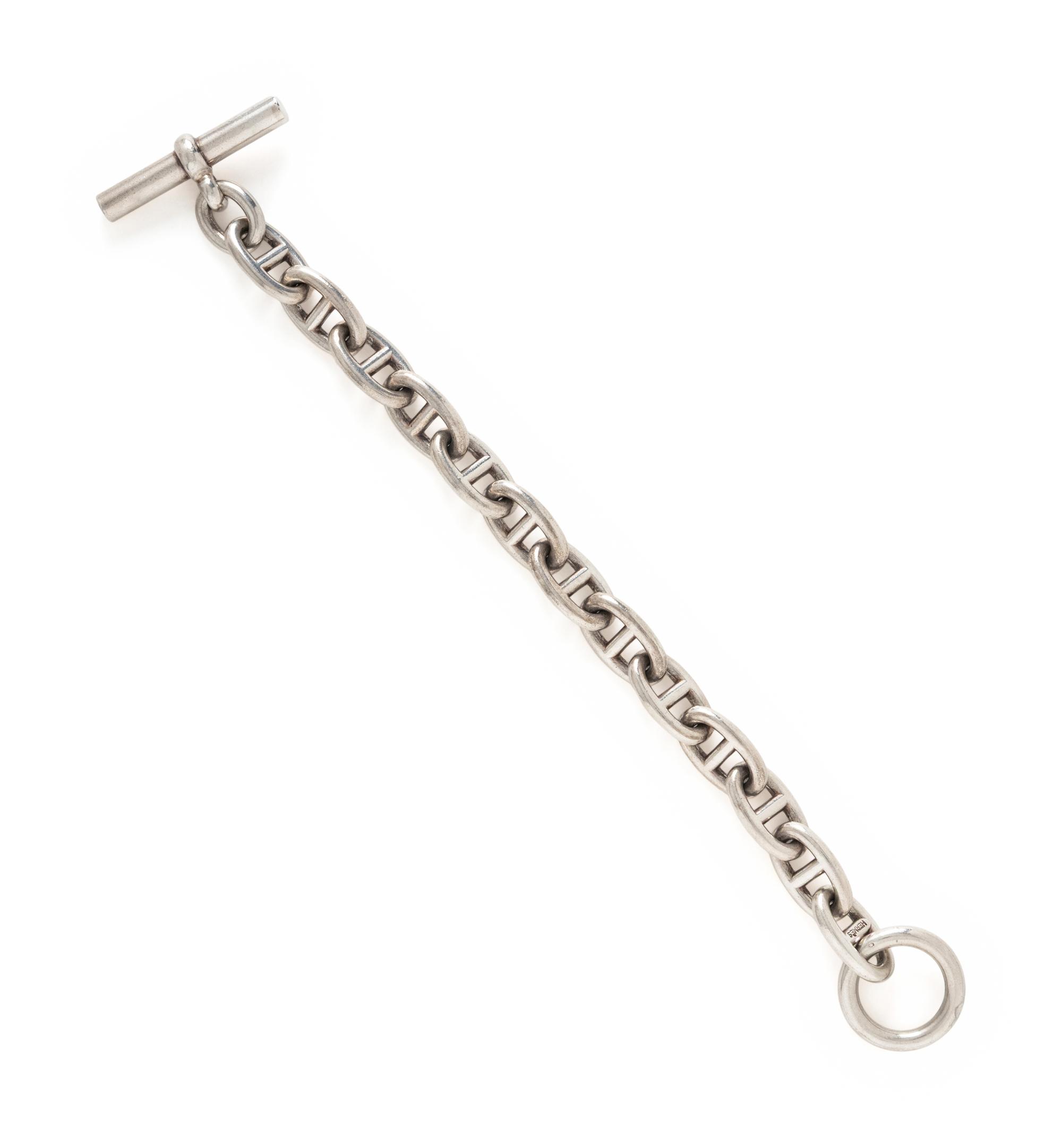 HERMÈS, STERLING SILVER 'CHAINE D'ANCRE' BRACELET