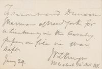 JOHNSON, Andrew (1808-1875). Autograph note signed ("Andrew Johnson"), as President, to John VanSchiack Pruyn. [Washington, D.C.], 29 J