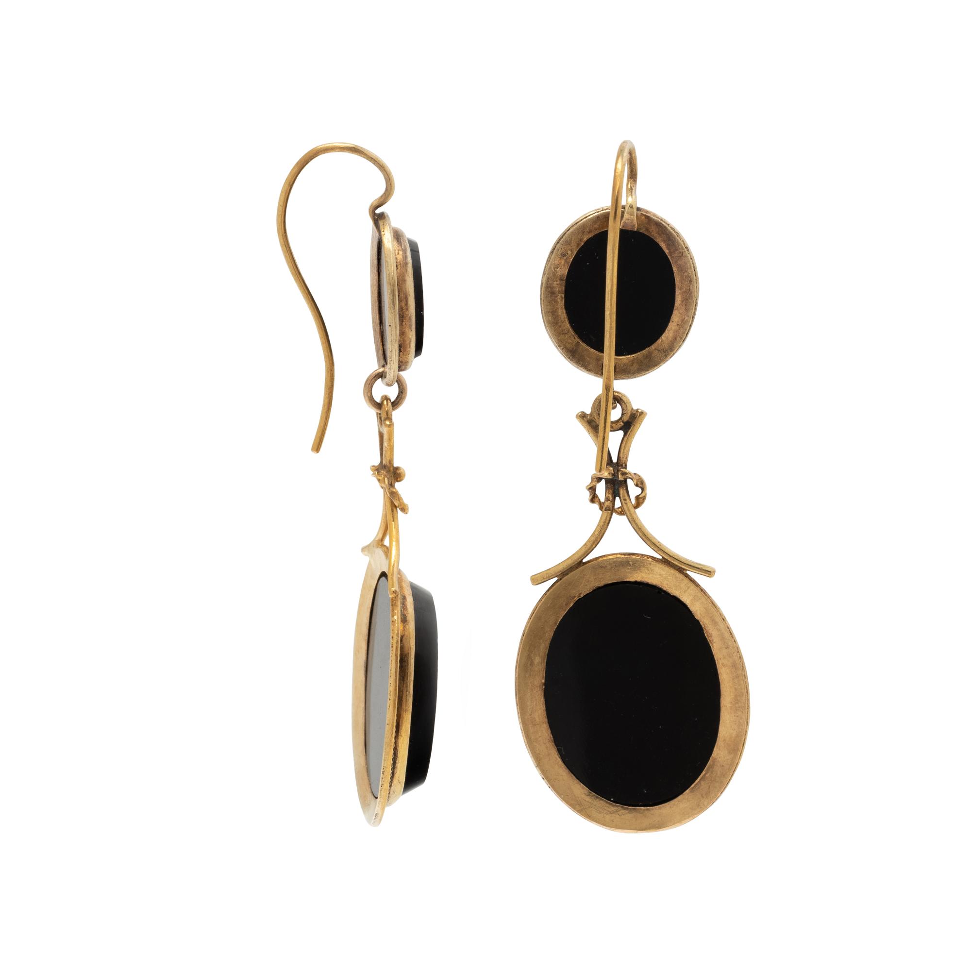 VICTORIAN, YELLOW GOLD AND MICROMOSAIC GRAND TOUR EARRINGS