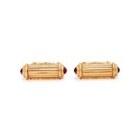 VAN CLEEF & ARPELS, YELLOW GOLD AND RUBY CUFFLINKS