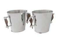 A Pair of German Chromed Metal Bottle Coolers