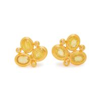 YELLOW SAPPHIRE AND DIAMOND EARRINGS