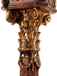 A Pair of Large Venetian Painted and Parcel Gilt Gondola Lanterns