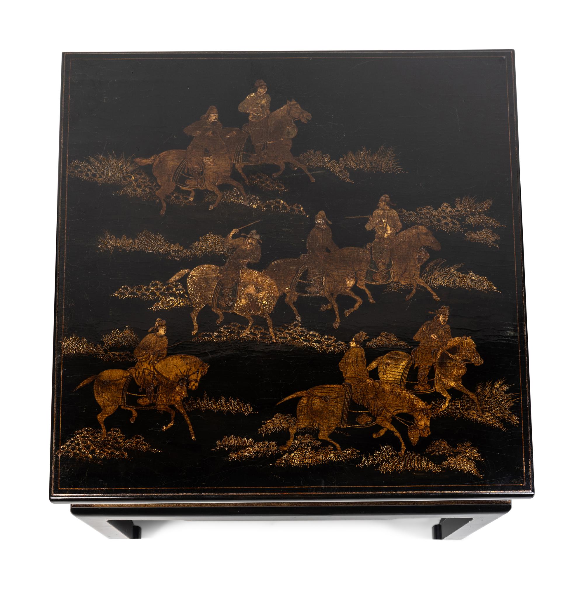 A Chinese Gilt-Decorated Black Lacquer Low Table — 19TH CENTURY