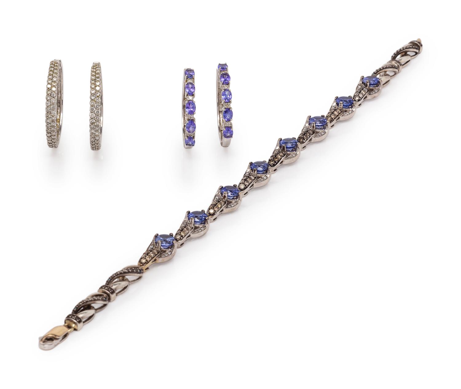 A Collection of White Gold and Diamond Jewelry,