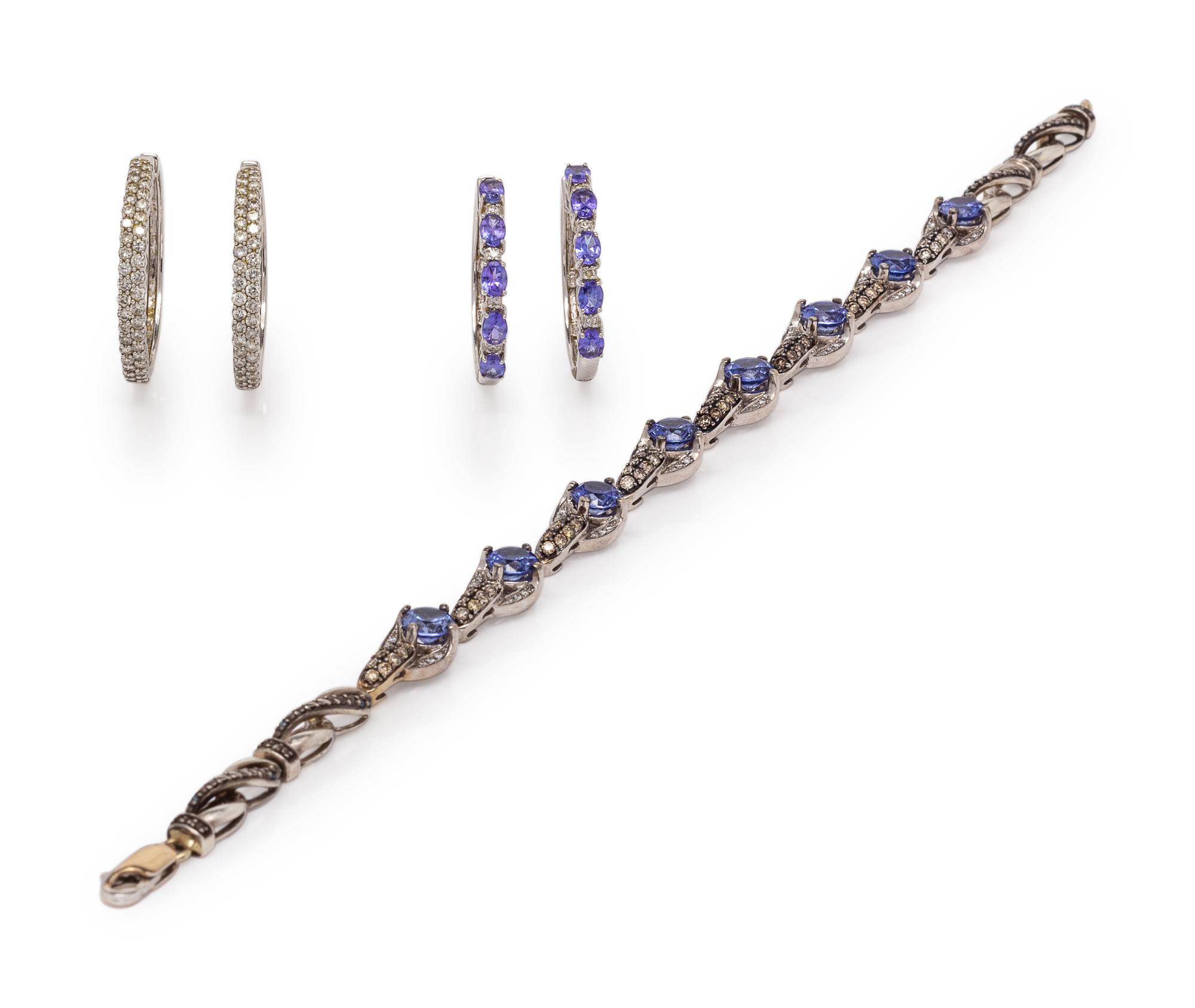 A Collection of White Gold and Diamond Jewelry,