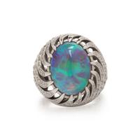 OPAL AND DIAMOND RING