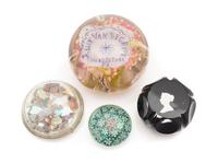 A Miscellaneous Group of Four Paperweights Diameter of largest 4 inches