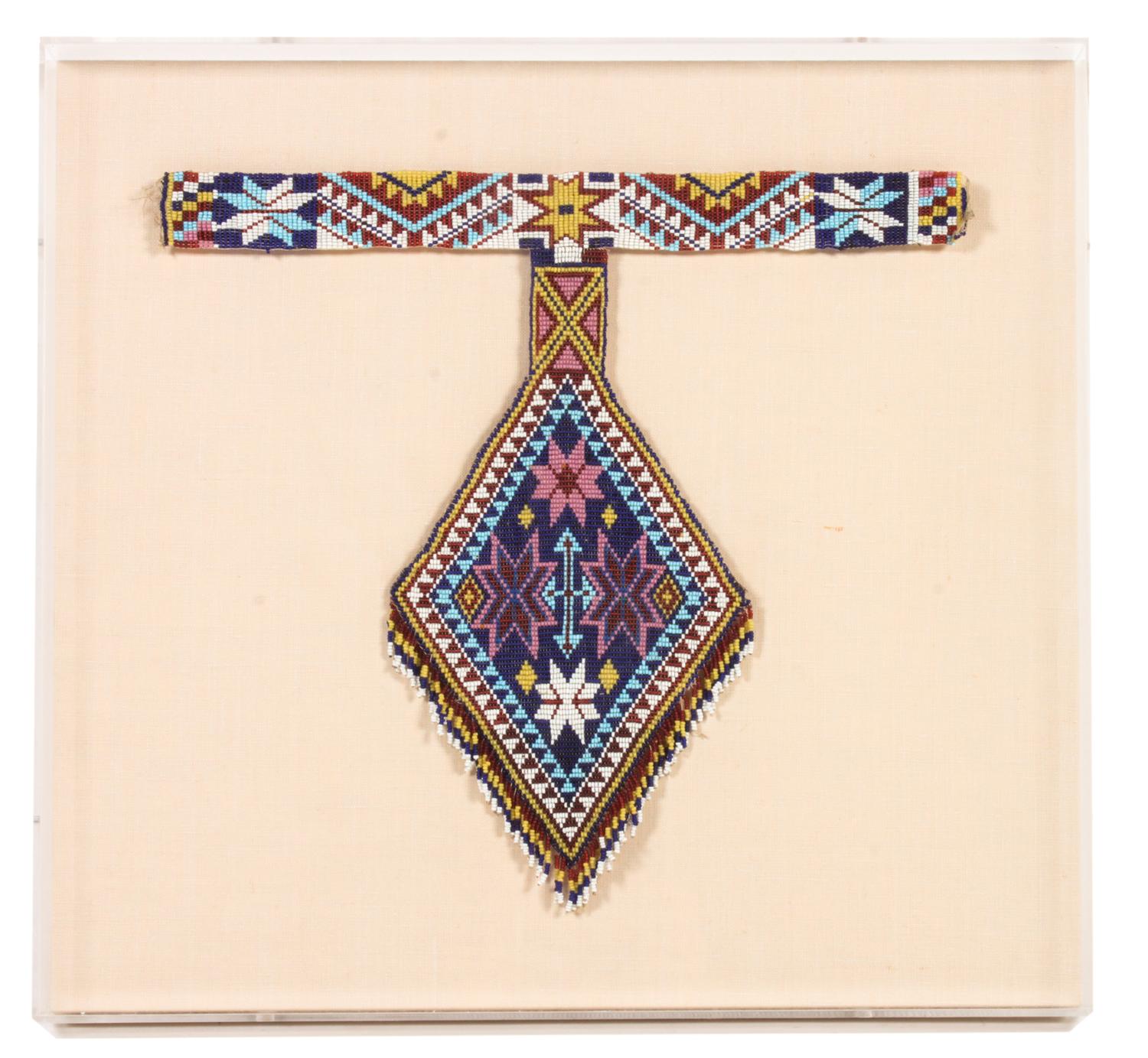 Apache Beaded T-Necklace Height 17 x width 15 inches — Early 20th Century