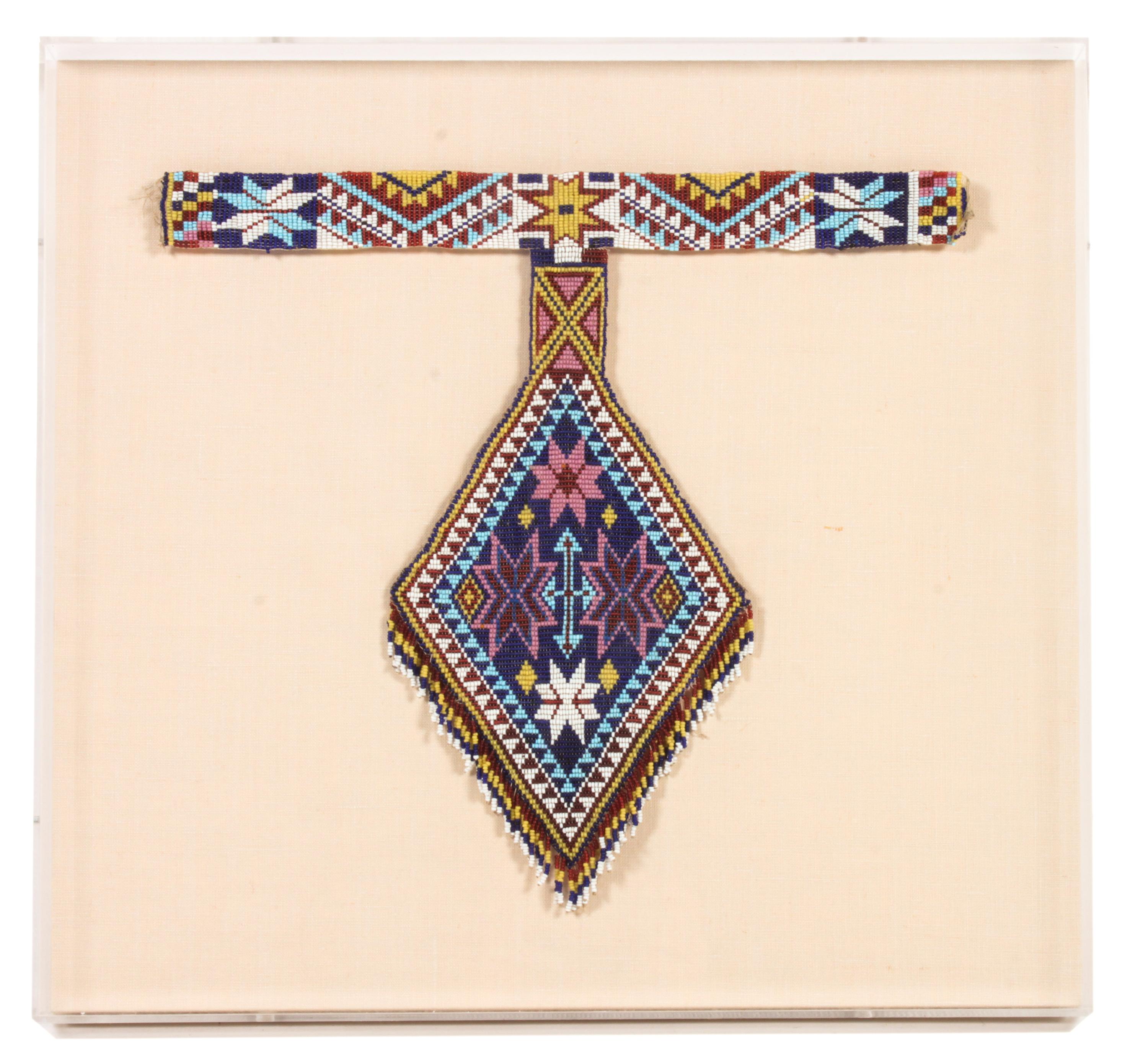 Apache Beaded T-Necklace Height 17 x width 15 inches — Early 20th Century