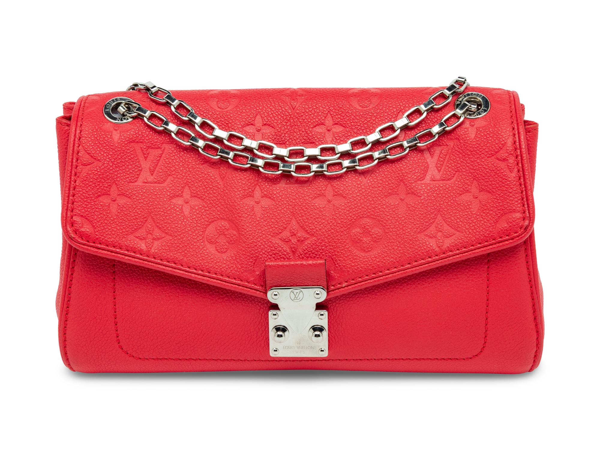 LOUIS VUITTON, RED EMPREINTE SAINT GERMAIN PM BAG