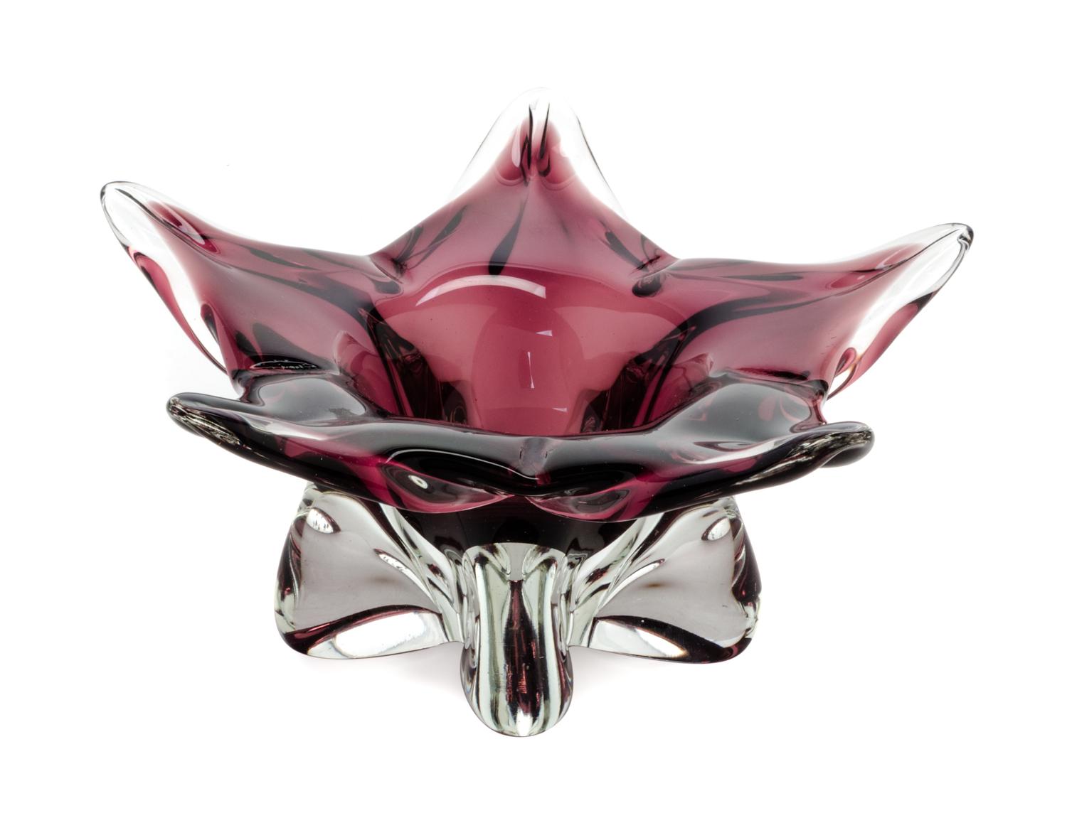 A Studio Glass Bowl Width 10 inches.
