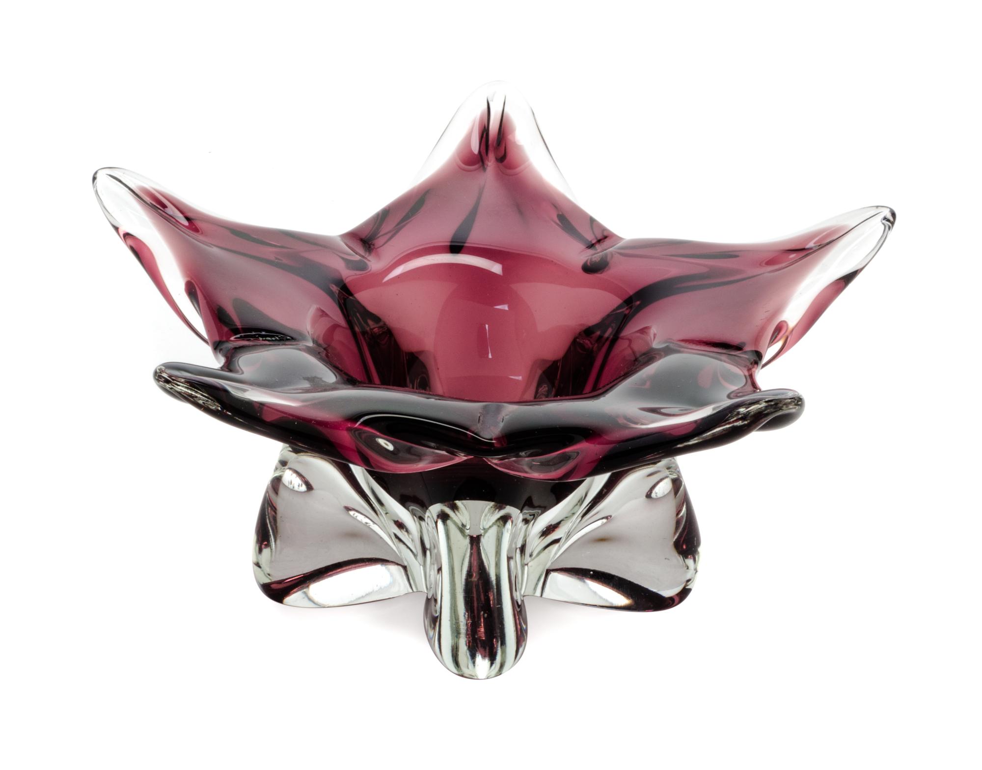 A Studio Glass Bowl Width 10 inches.