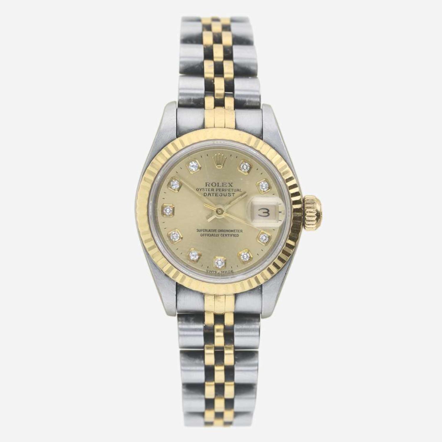 A Lady's Two-Tone Rolex Watch Oyster Perpetual Date Just