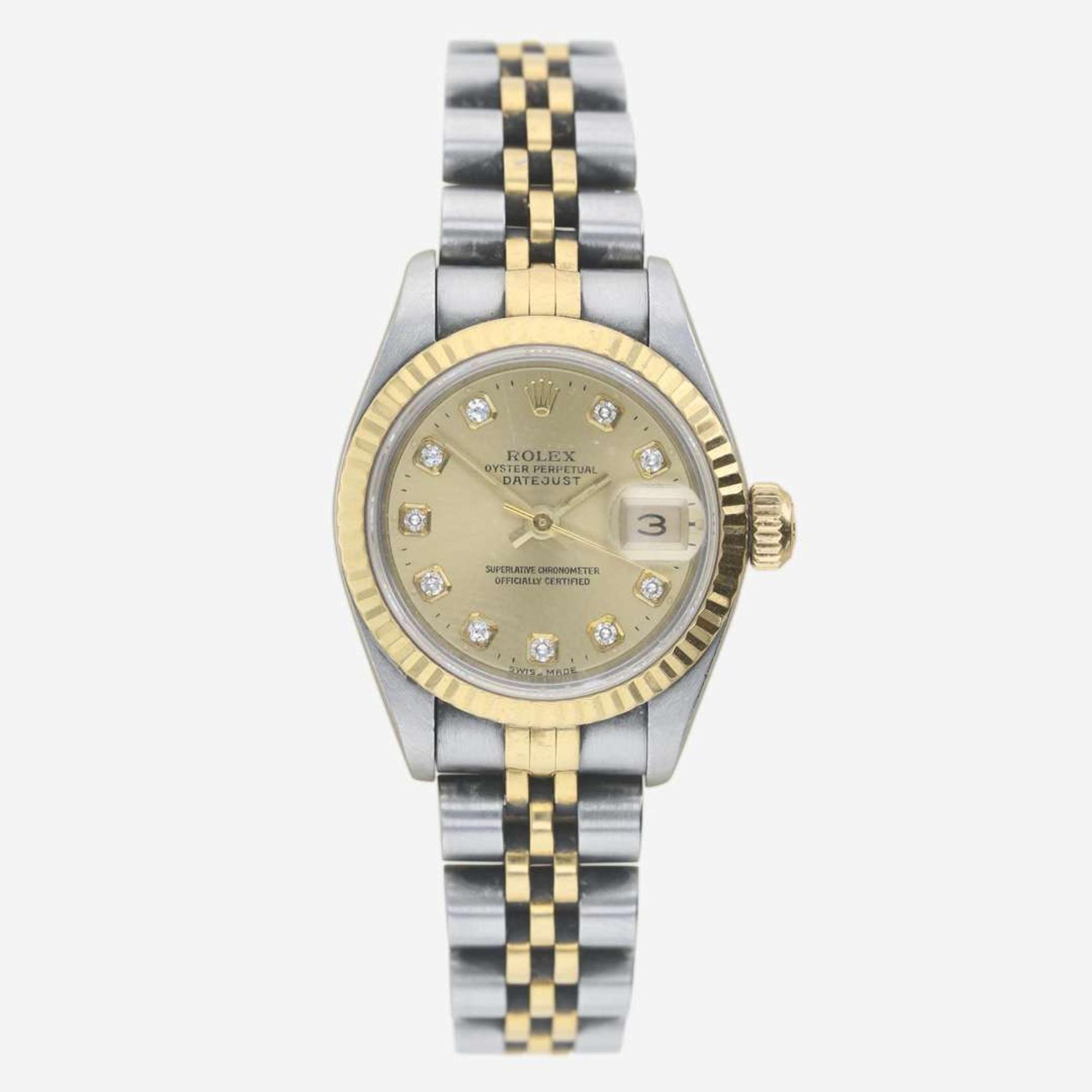 A Lady's Two-Tone Rolex Watch Oyster Perpetual Date Just