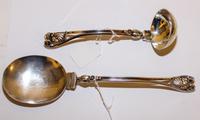 Two American Silver Flatware Articles, Alphonse LaPaglia for International Silver Co., Meriden, CT, comprising a sauce ladle and a serv