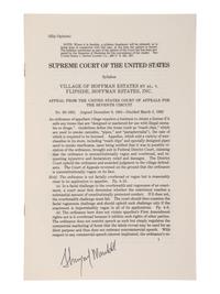 [SUPREME COURT] -- MARSHALL, Thurgood (1908-1993). Printed U.S. Supreme Court syllabus signed ("Thurgood Marshall") as Associate Justice of the U.S. Supreme Court. Washington, D.C.: U.S. Government Printing Office, [1982].