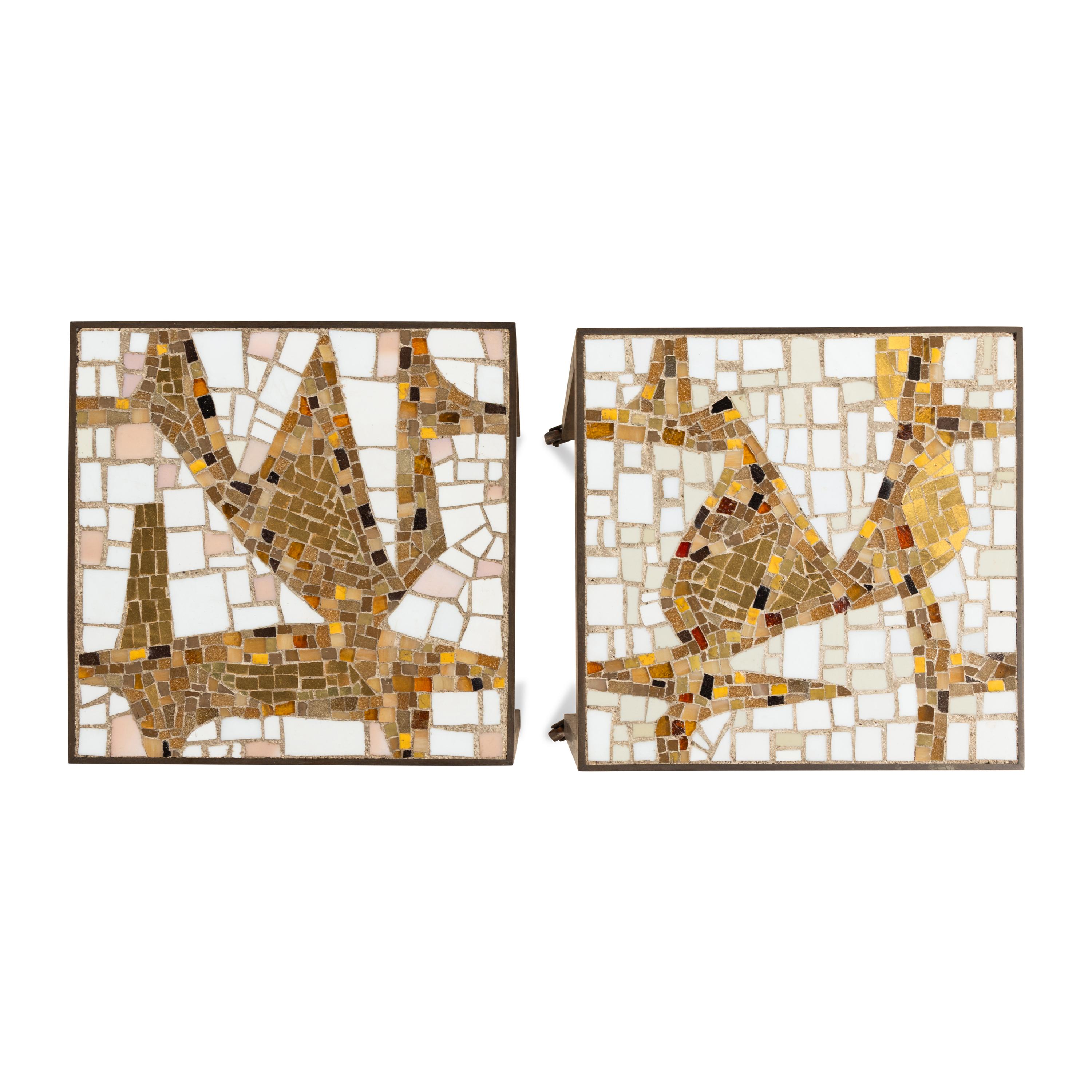 Jack Stewart (American, 1926-2005) — Two Mosaic Side Tables, 1957 Stewart Studios, NYC