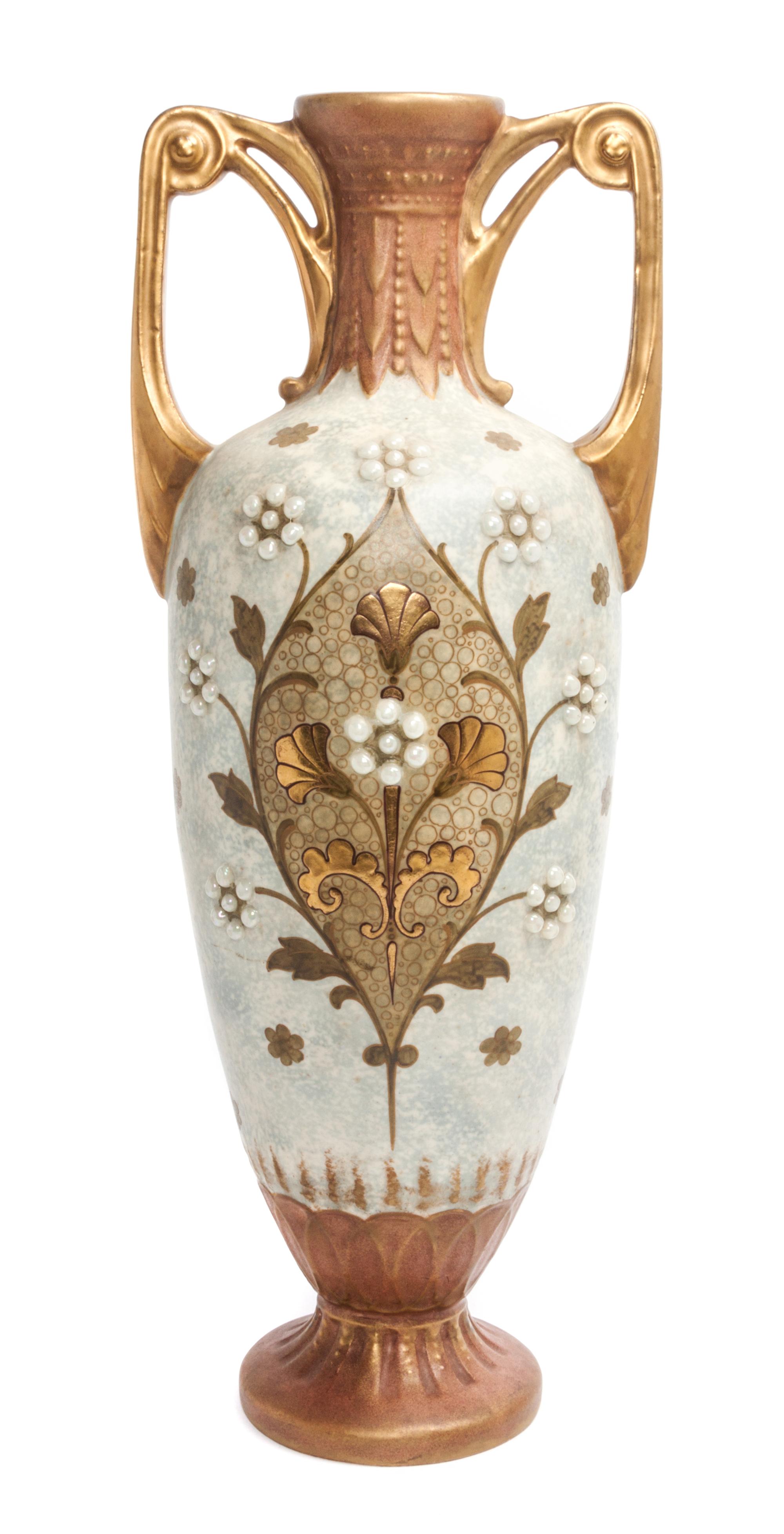 An Amphora Pottery Vase Height 18 3/4 inches.
