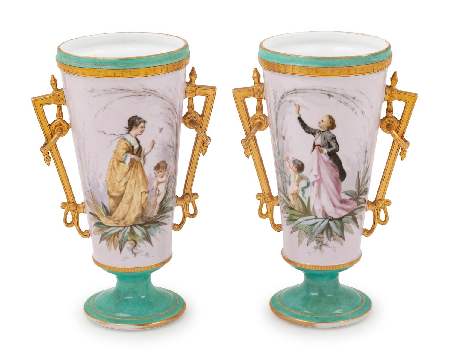 A Pair of Paris Porcelain Vases