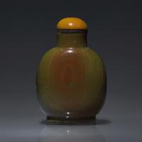 A Chinese Carved Jasper "Tethered Horse" Snuff Bottle, Qing Dynasty, Qianlong Period — 清乾隆 羊肝瑪瑙巧雕駿馬圖鼻煙壺