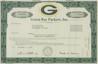 A 1997 Green Bay Packers Stock Certificate,