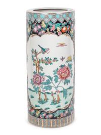 A Chinese Enameled Porcelain Umbrella Stand