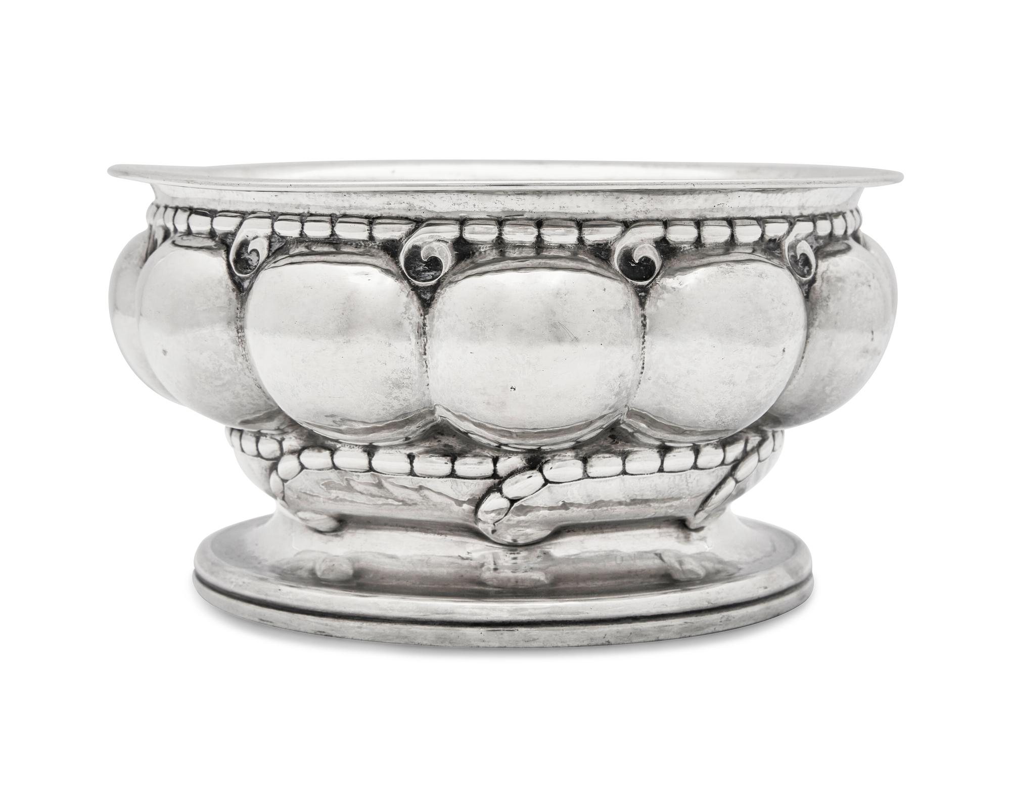 A Georg Jensen Silver Melon Centerpiece Bowl