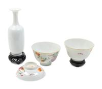 Three Chinese Famille Rose Porcelain Articles