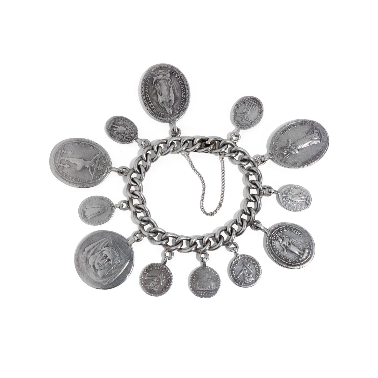 Spanish Colonial Religious Bracelet, with Silver Medals