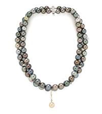 MIKIMOTO, DOUBLE STRAND CULTURED PEARL CHOKER WITH PEARL DROP