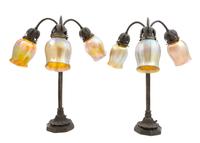 A Group of Six Tiffany Studios Favrile Glass Shades Height 20 inches. — CIRCA 1890-1910